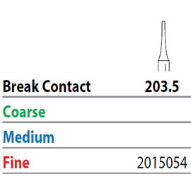 Two Striper FG #203.5 Fine Diamond Bur, Break Contact / Interproximal