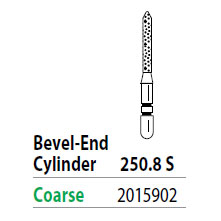 Two Striper ShortCut FG 250.8 S Coarse Diamond Bur Cylinder Bevel-End, Short