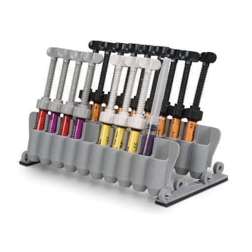 Zirc Syringe 20-Unit Stand, Stands up for easy access to composite and lays
