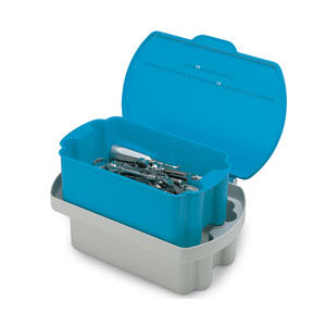 Steri-Soaker Gray 13-7/8" x 9-5/8" x 5-1/8" Plastic Germicide Instrument Tub