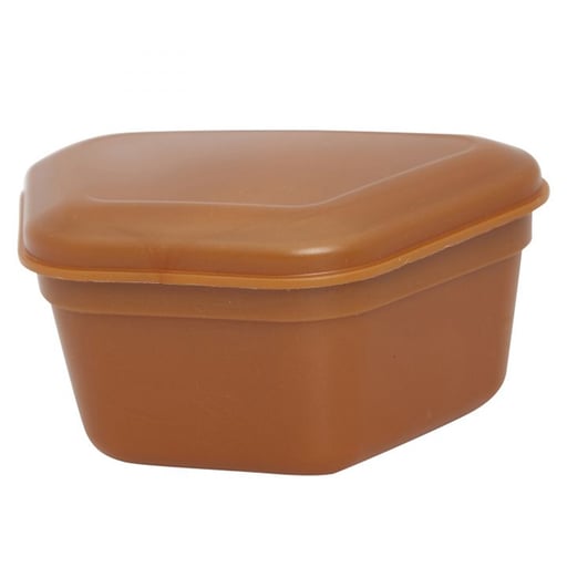 Zirc Copper Plastic Denture Box with Hinged Lid, 4-3/8" x 3-3/8" x 2", Package of 12.