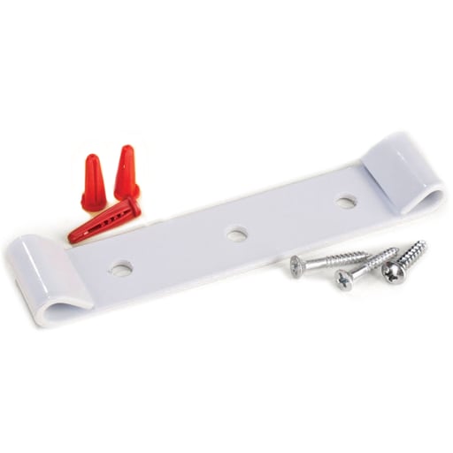 E-Z Storage White Mounting Bracket 5-1/8" x 1" x 1-1/2". White Metal bracket