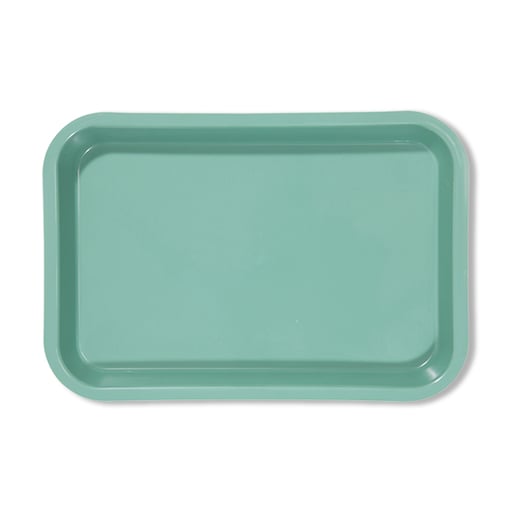 Zirc 9-3/8" x 6-3/8" x 7/8" Green Mini Setup Tray - F Size, Flat