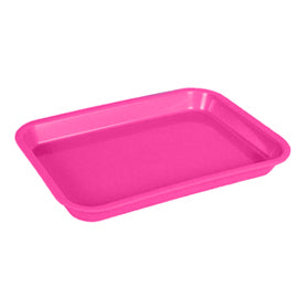 Zirc 9-3/8" x 6-3/8" x 7/8" Neon Pink Mini Setup Tray - F Size, Flat