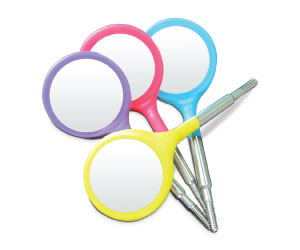 Crystal HD Double-Sided Mirror Head - #4 (22mm dia.) Assorted Neon Colors 4/Pk
