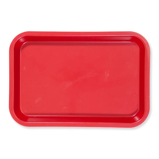 Zirc 9-3/8" x 6-3/8" x 7/8" Red Mini Setup Tray - F Size, Flat