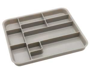 Zirc Gray Tub Insert, Desinged to fit inside the tub, Features 10 compartments